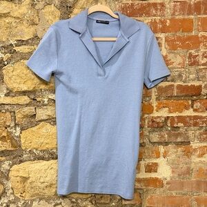Zara Sky Periwinkle Short Sleeve Polo Dress